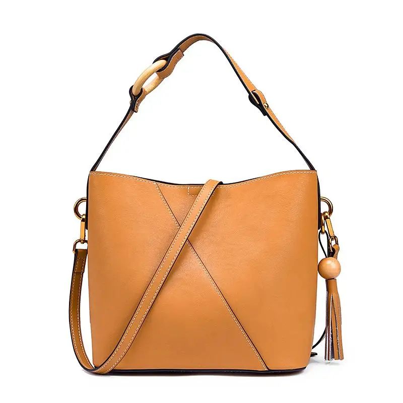 

LOEIL Bag female 2018 new broadband shoulder Messenger bag large capacity wild leather casual portable bucket bag