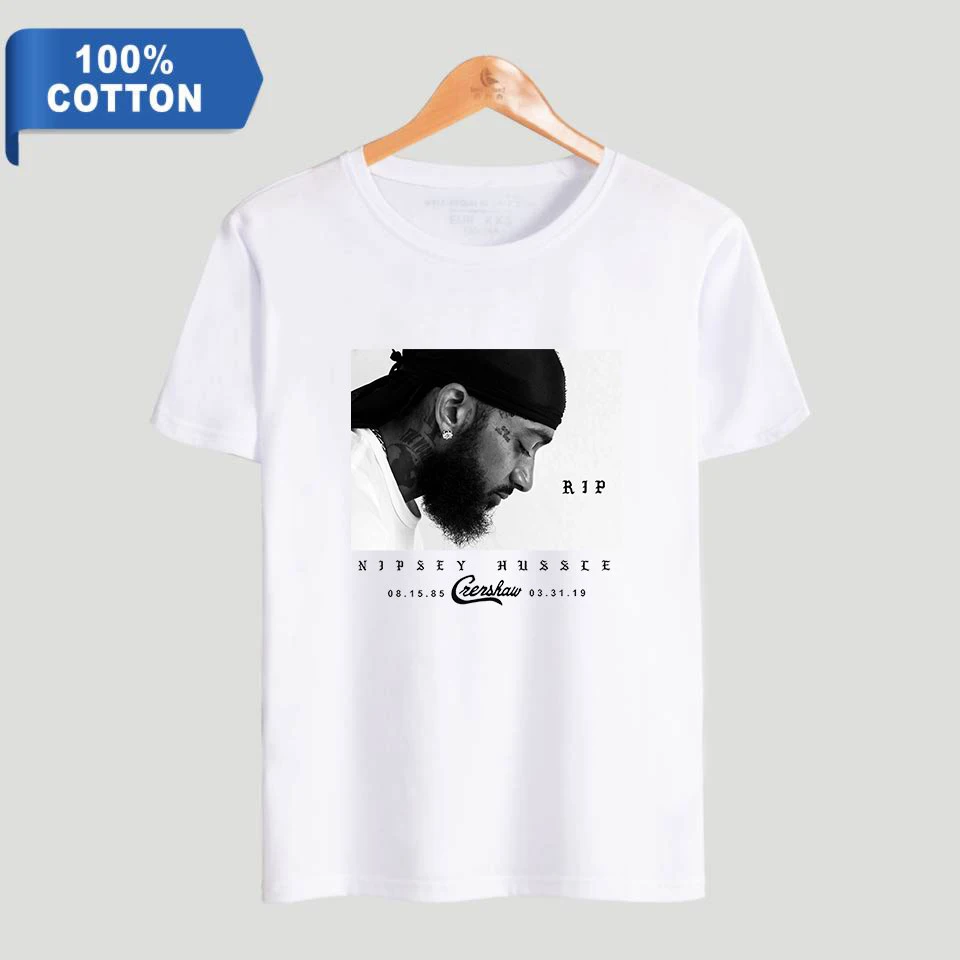 

2019 New 100% Cotton t-shirts Rep nipsey hussle Print Women/Men Clothes Hot Sale summer Short Sleeve T-Shirts Plus Size 4xl
