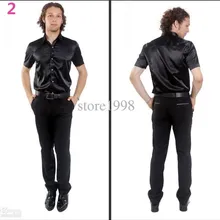 Лидер продаж мужские свадебные шелковые рубашки жениха с коротким рукавом 9 цветов рубашка жениха Высокое качество на заказ