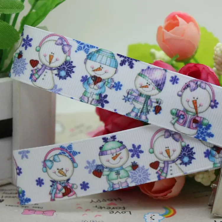 7/8inch Free Shipping Snowy Valentine Printed Grosgrain Ribbon Material Diy Party Decoration Wholesale OEM 22mm P1919 | Дом и сад
