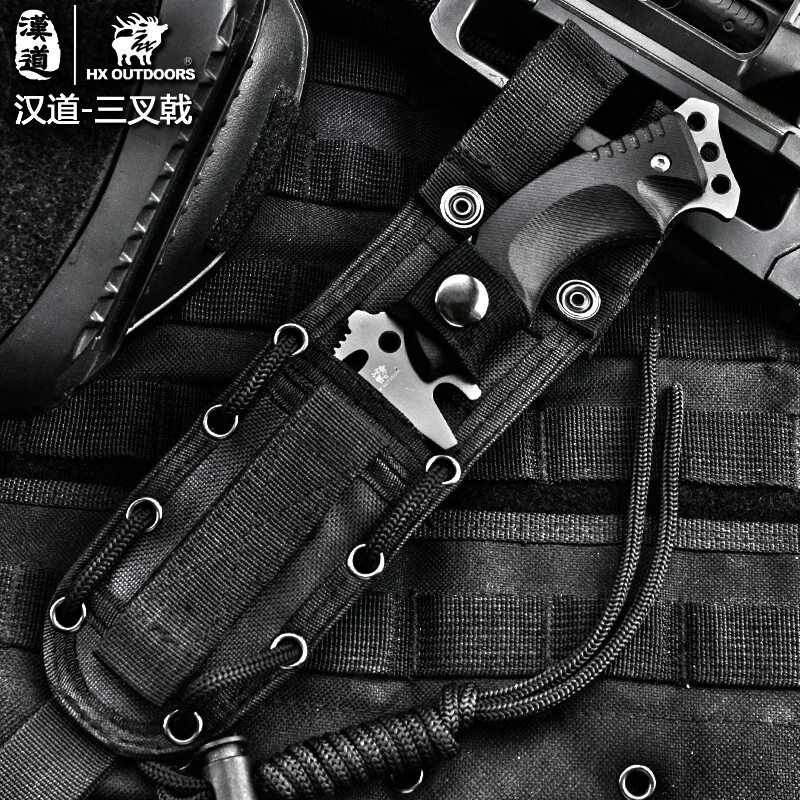 HX OUTDOORS Survival Knife Army Hunting 58hrc Hardness Straight Knives Essential tool For Self-defe