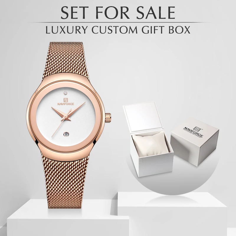  NAVIFORCE Women Watch Fashion Quartz Watches Lady Waterproof Wristwatch With Box Set For Sale Simpl