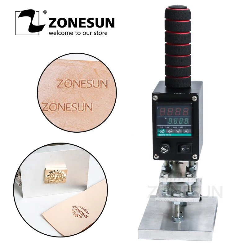 ZONESUN машина для горячего тиснения фольгой маркировочная ручная брендинга