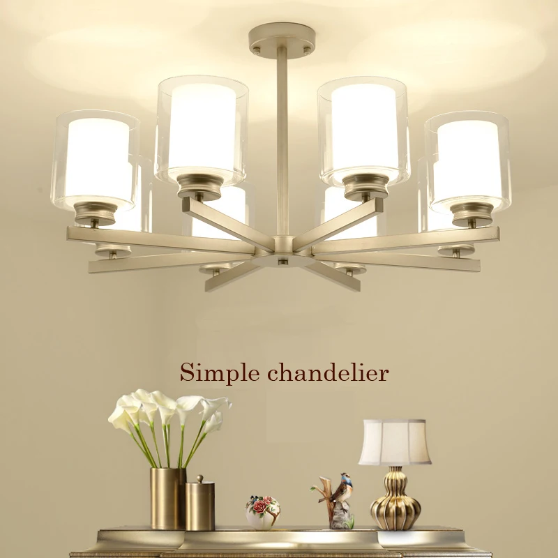 

New chandelier silver LED living room chandelier ceiling light simple restaurant bedroom chandelier home lighting lamps