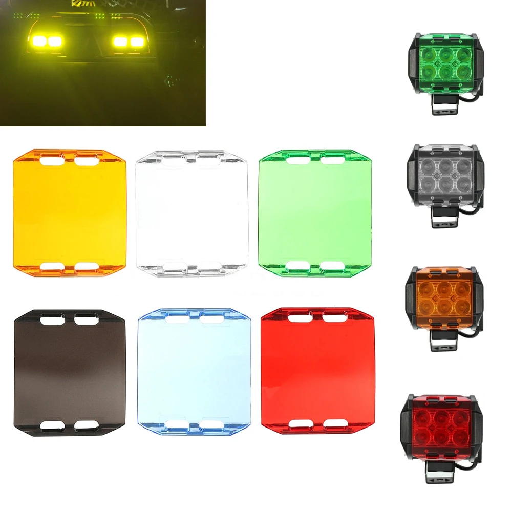 

LED Work Light Bar Dust Proof Protective Covers Amber Clear Black Red Green Color Shell for Off-road SUV ATV Car-styling