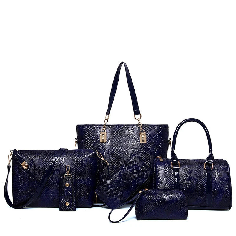 

Brand New Luxury Floral Lady PU Leather Handbag 6 Pcs Composite Women Bags Set Shoulder Crossbody Bag Wallet Purse Clutch