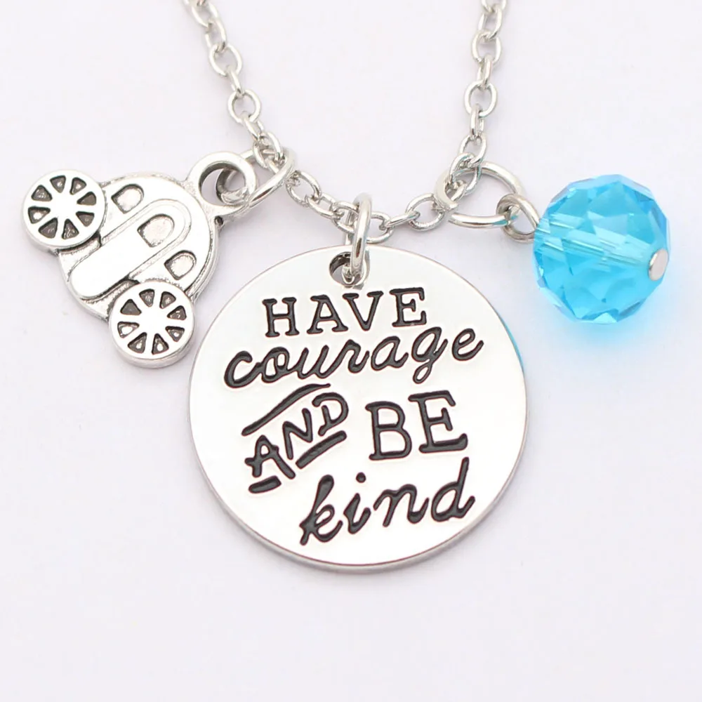 

Have Courage and Be Kind Necklace Cinderella Princess Best friends Forever Necklaces Pendants Mother Daughter Jewelry gift