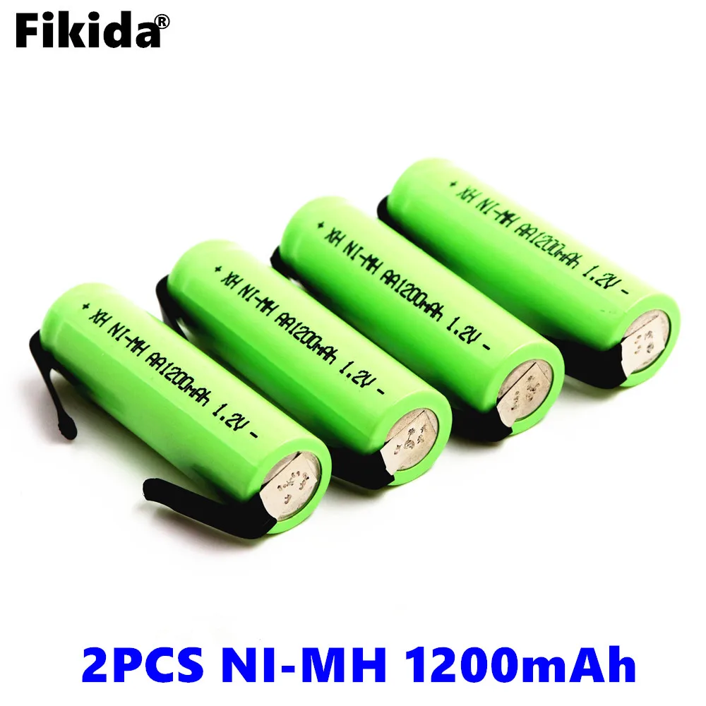 /lote AA Аккумуляторная батарея 1200mAh 1,2 V NI MH батарея солдат 14430 с никелевой пластиной электрическая Игла DIY батарея