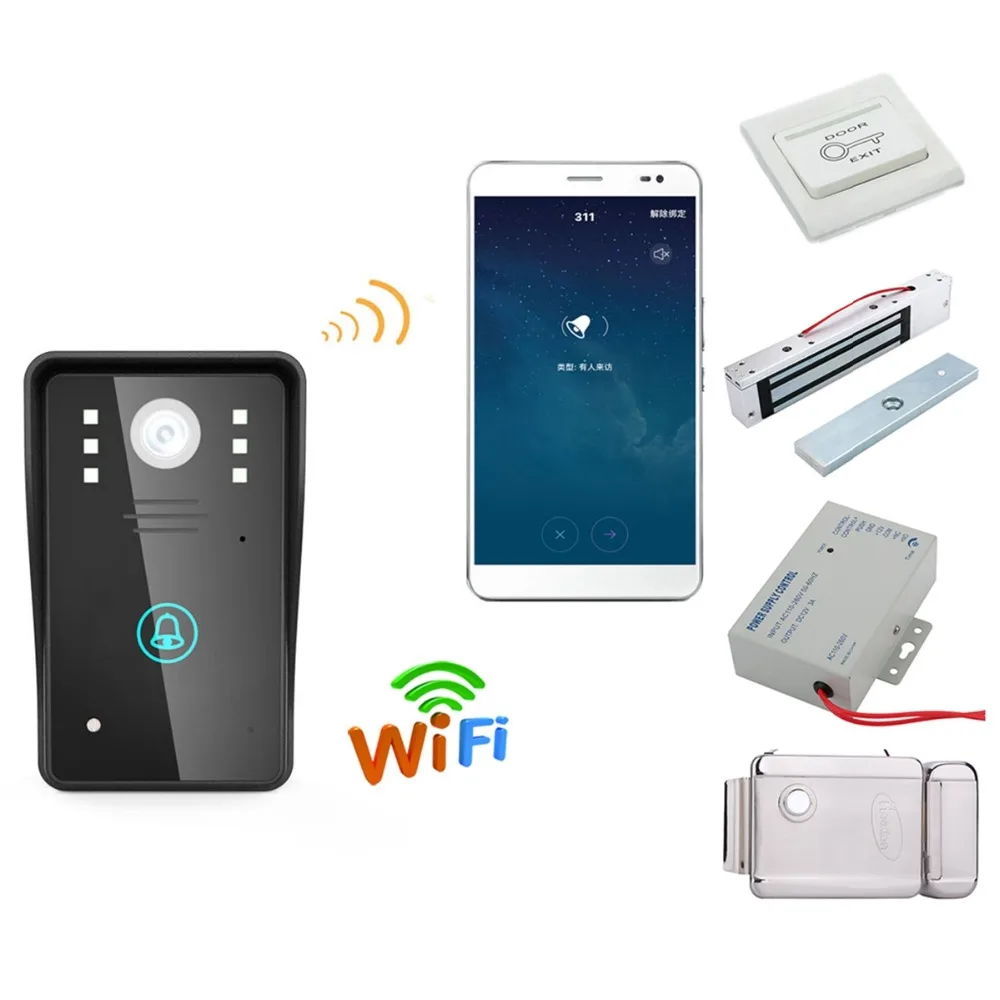 Домашний набор HD 720P беспроводной WIFI видео дверной звонок Домофон Система ночного