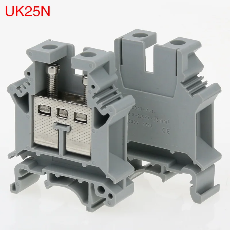 The UK25N terminal block 25 square block terminal block guide rail type