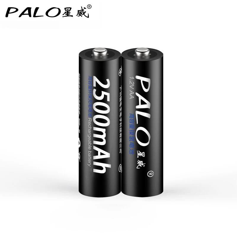 PALO низкая цена 2 шт AA батареи 1 V 2a 2500mAh Ni MH предварительно Заряженная