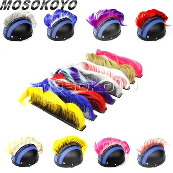 

20 Colors Snowmobile BMX Skiing Outdoor Biker Helmet Mohawk Casco Attached Feather Mohawks Sticker