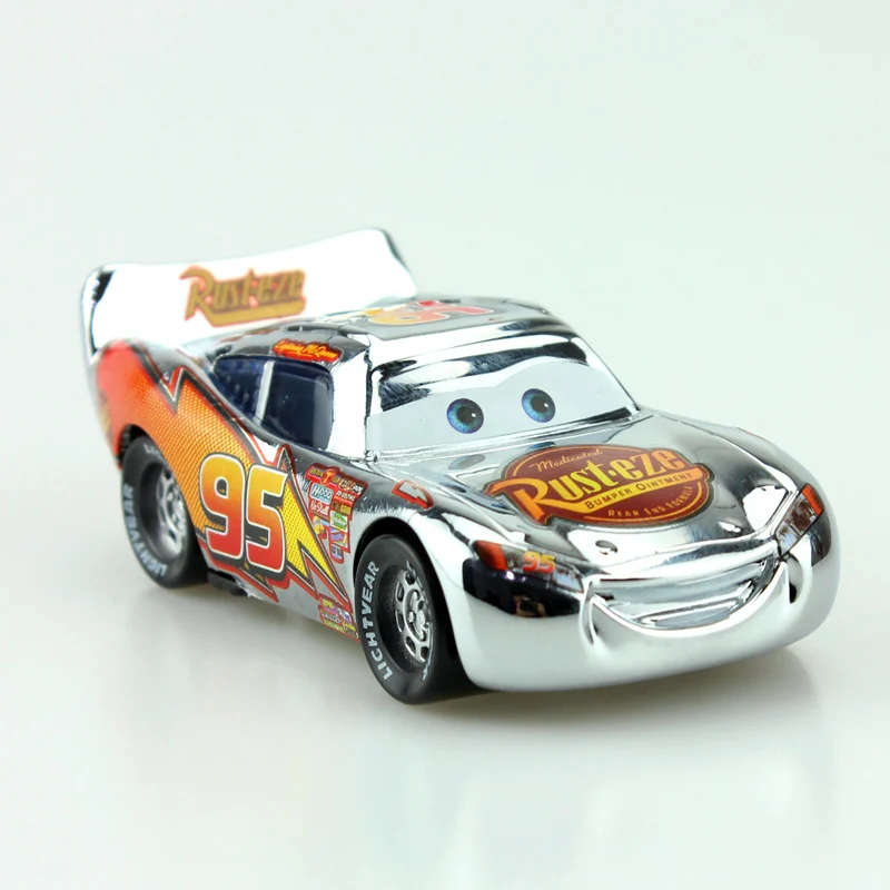 Disney Pixar Cars Golden Silver version Lightning McQueen Diecast Metal Toys Car For Children Gift 1:55 Loose New In Stock