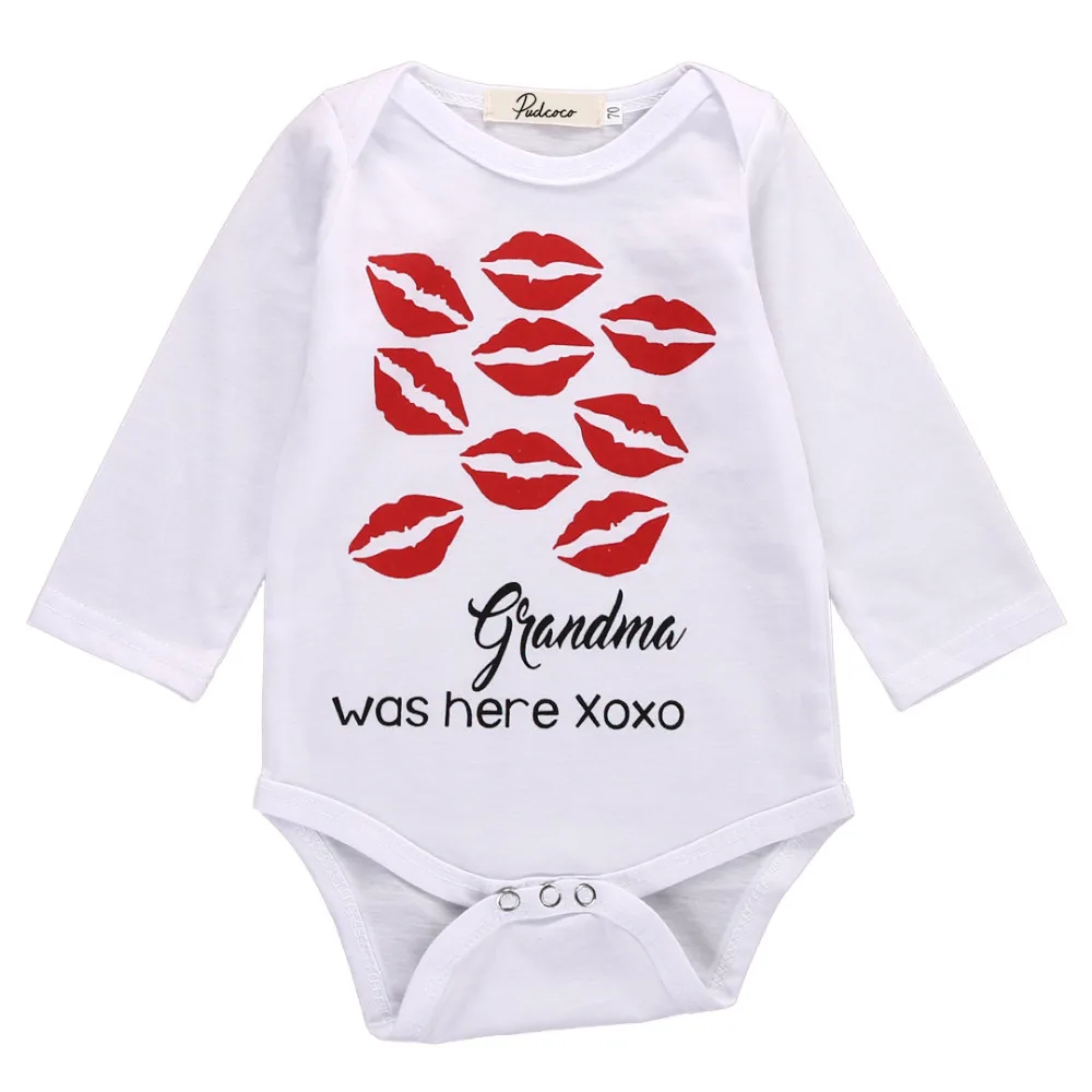 

2017 Red Lips Fashion Newborn Toddler Baby Girl Boy Kid Cotton Romper Outfits Sunsuit
