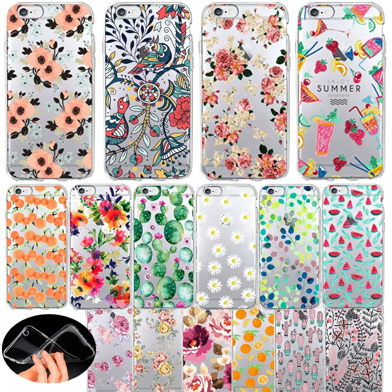 

Colorful Summer Painted Plant Floral Phone Case For Huawei P8 P10 Plus P8 Lite P9 Soft TPU Transparent cover for honor 10 Lite