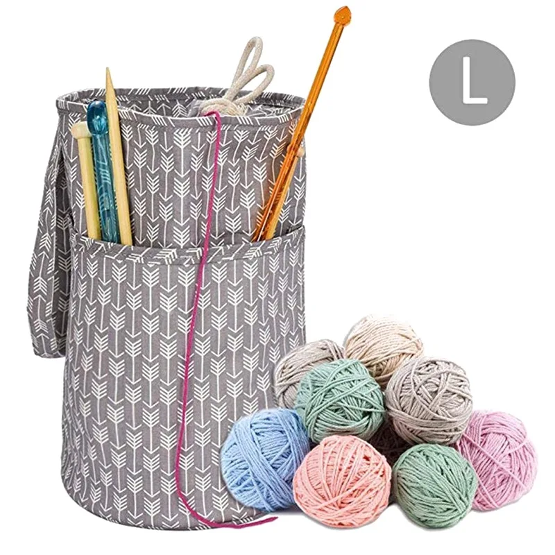

Durable Wool Storage Bag Portable Drawstring Closure Yarn storage BagsThread Dispenser Knit Accessories