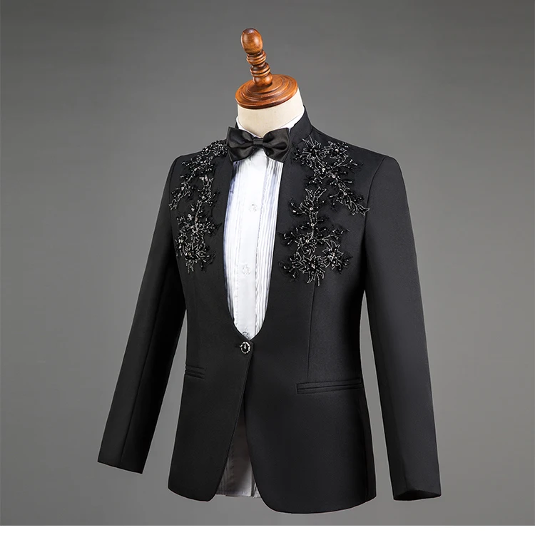 Мужская куртка, костюм, блейзер с блестками, приталенное платье, пальто, наряды для певицы, костюм для праздника, ночного клуба, сцены, Мужская официальная одежда DT746