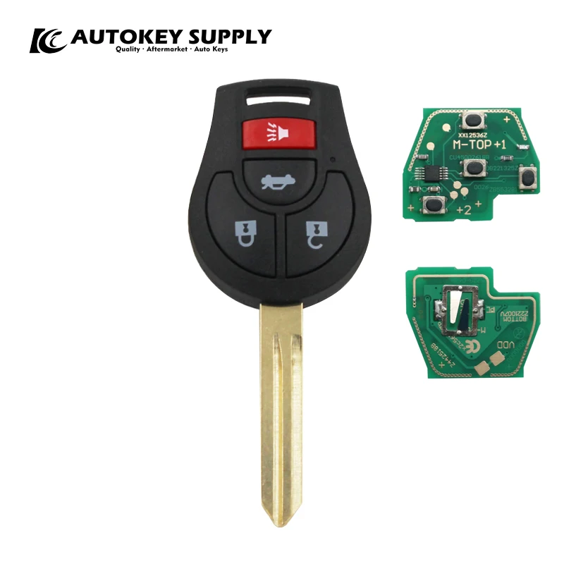 

AUTOKEY SUPPLY factory direct sales.car styling for Nissan 3+1 buttons remote key bade 433Mhz car key AKNIC401