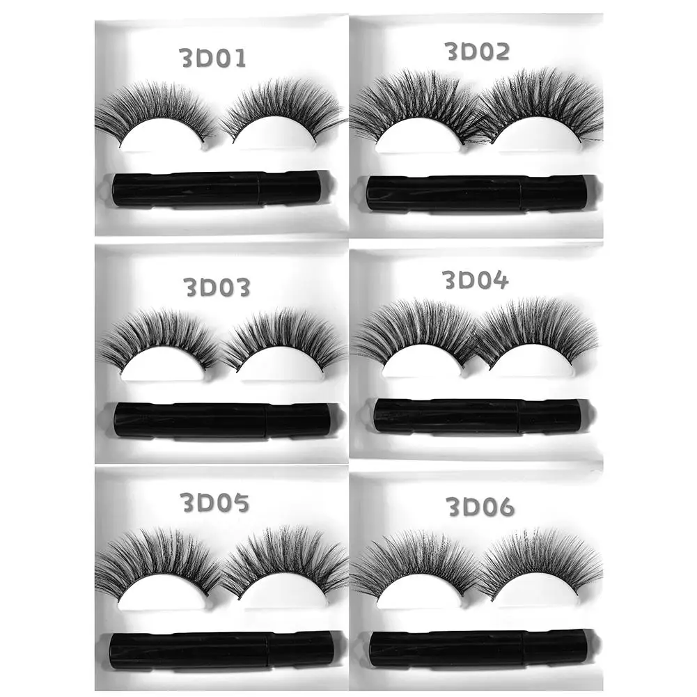 5ml Magnetic Eyeliner With False Eyelashes Set Gel Free Self- Adhesive Waterproof Liquid Eyeliner Makeup Set Natural Eyelashes