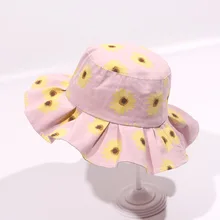 Модные летние Панамы с подсолнухом для мальчиков и девочек, солнцезащитная Кепка, складывающиеся весенние детские шляпы в рыбацком стиле