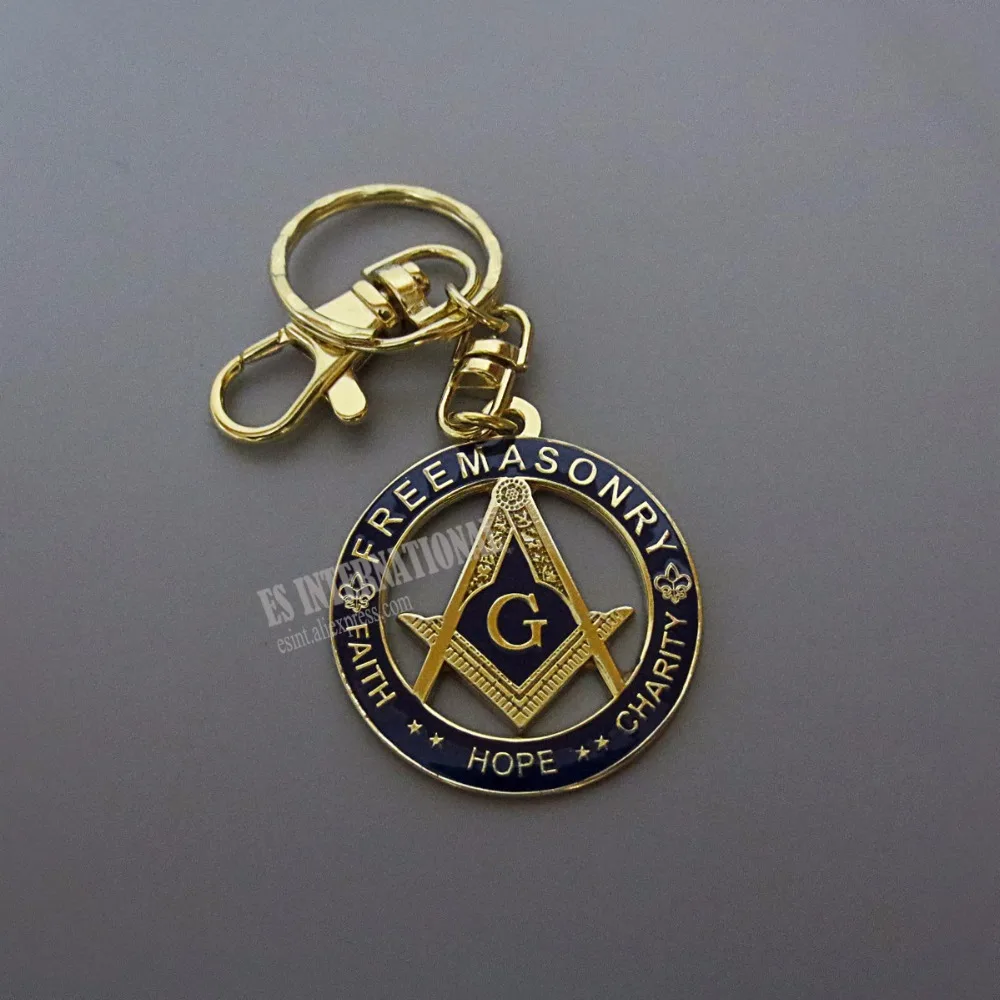 

Masonic Key Chain Blue " FAITH HOPE CHARITY "Badge Mason Freemason MK04