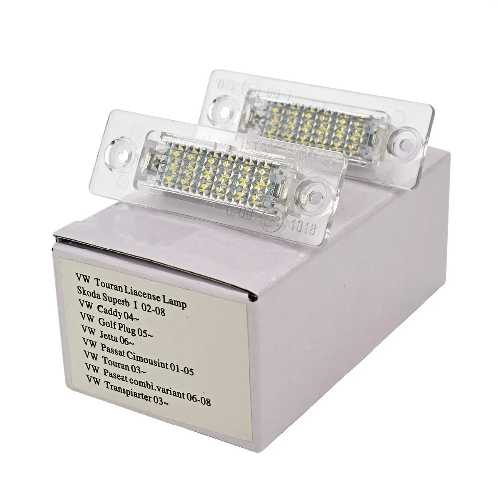 Car LED Number License Plate Lights For VW Passat Touran Skada Super