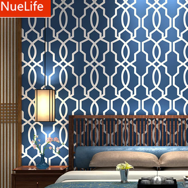 

0.53x10m Grids Geometric Lines Patterns Nonwovens Wallpaper Study Room Living Room Bedroom Kids Room Wedding Room Wallpaper