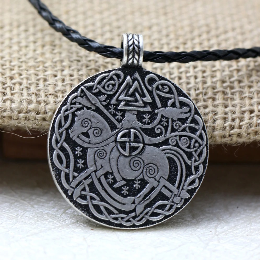 

10pcs Norse Vikings Legendary The Viking Sleipnir And Solider Valknut Raven Amulet Pendant Viking Nordic Talisman Pendant