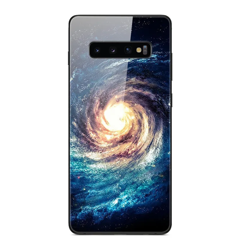 Чехол для samsung Galaxy S10 S10Plus, чехол из закаленного стекла для телефона, черный Чехол-бампер из ТПУ для samsung S10 Plus S10E S10+ s 10 - Цвет: 20