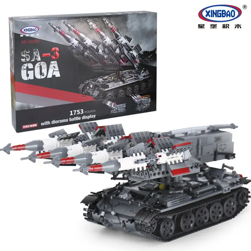 Xingbao 06004 1753Pcs Military Series The SA 3 missile and T55 Tank Set font b Children