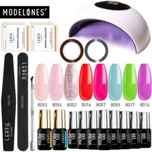 Modelones 14 шт./лот УФ-гель для ногтей наборы 24 Вт Светодиодная лампа USB кабель Сушилка для ногтей машина полупостоянная База Топ Гель-лак комплект