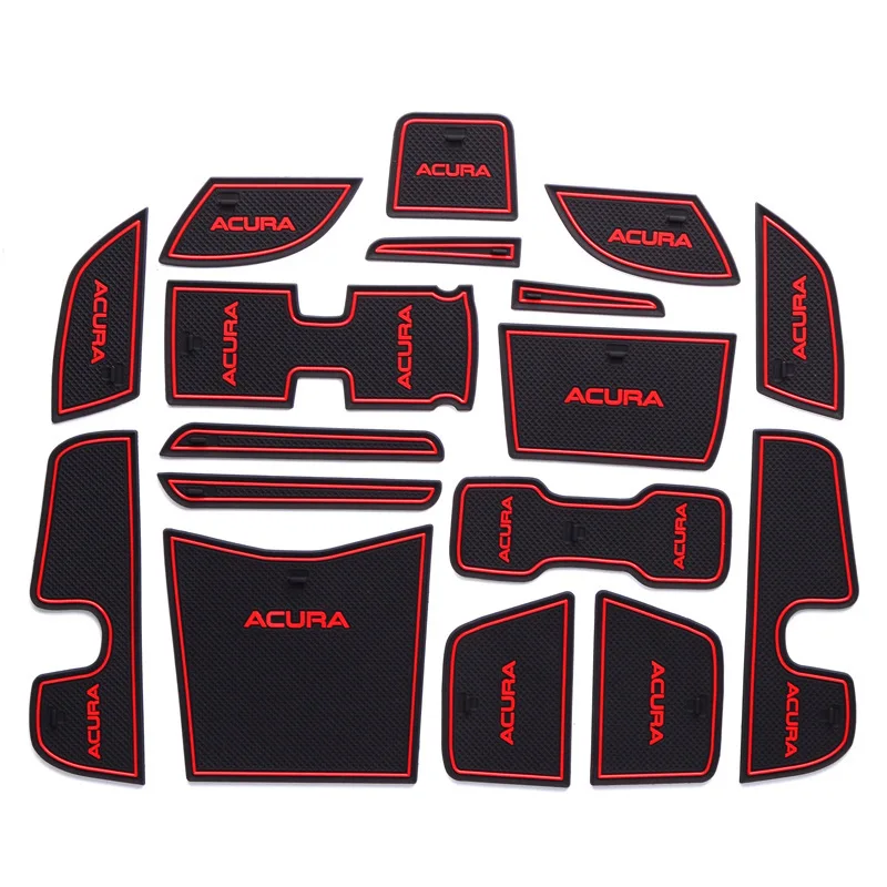 

17Pcs Lot Car Interior Upholstery For Acura CDX Rubber Mat Car Accessories Door Groove Non-Slip Mat Auto Accessories Interior