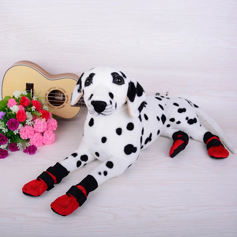 

Top quality Fashion Mesh big dog shoes dog boots Non-skid Sole pet shoes sports Large dog winter boots Puppy 4pcs/set