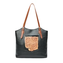 XHTY кожаная сумка-тоут ручной работы кожаная вырезка замшевая кожаная сумка на плечо большая емкость дизайн