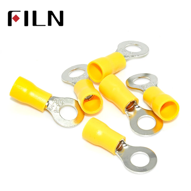 

RV5.5-6 Yellow Ring insulated terminal Cable Wire Connector suit 4-6mm2 Electrical Crimp Terminal 100PCS/Pack
