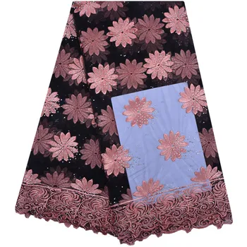 

African Lace Fabric 2018 High Quality Lace Embroidery French Tulle 3d Flower African Pearl Lace Fabric For Wedding 1252