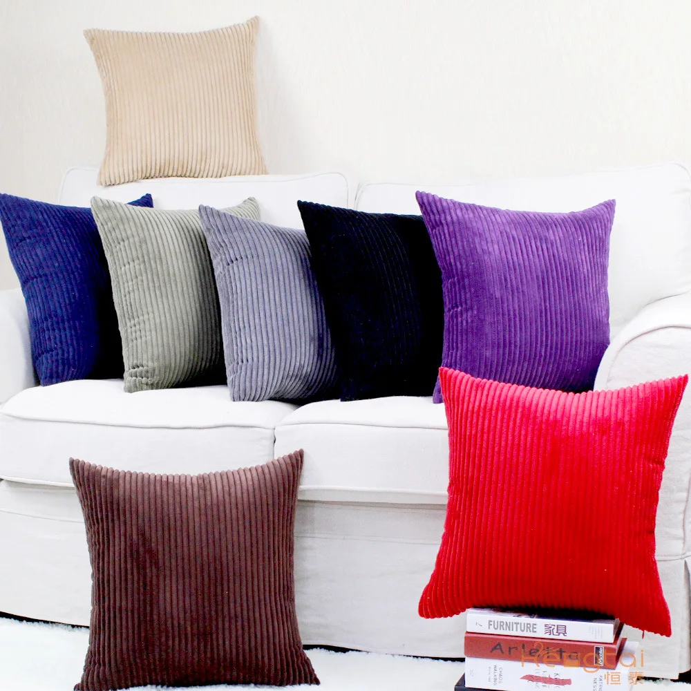 

Aprince Nordic Style Sofa Pillowcase Household Items Sofa Cushion Decoration Cushion Corduroy Solid Color Pillowcase