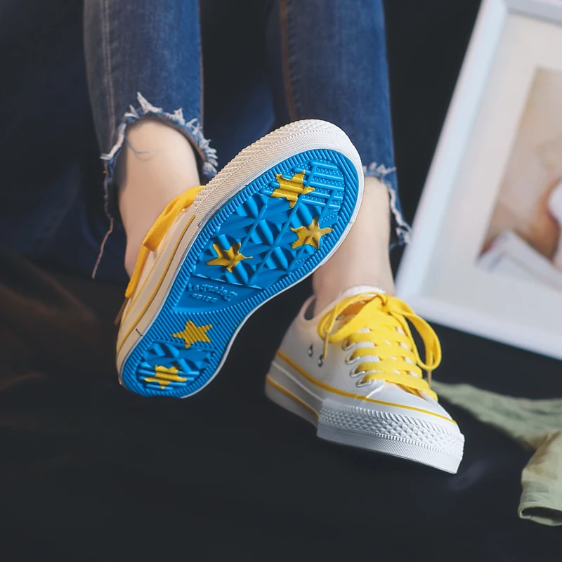 

Casual Woman Shoes 2019 Summer New Fashion Women Flats Shoes Casual Flats Solid Canvas Color Women Casual Shoes Sneakers