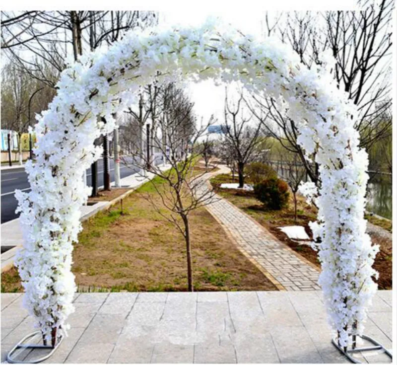 

Wedding Arch Pergola Garden Metal Backdrop Stand for Marriage DIY Party Decoration Centerpieces Road Cited Flowers Rows 2.4x2.4M