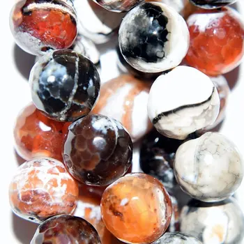 

Faceted Fire Agate Beads - Round 10 mm Gemstone Beads - Full Strand 15", 38 beads, A-Quality