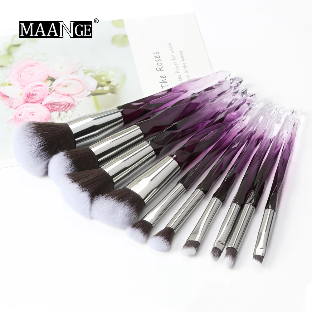 

MAANGE 5/10 Pcs Diamond Makeup Brush Set Professional Cosmetic Powder Foundation Eyebrow Eye Shadow Lip Blush Makeup Brushes Kit
