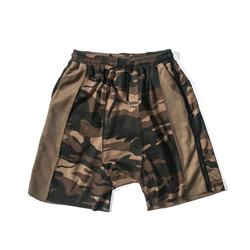 Мужские летние модные спортивные шорты, повседневные армейские военные камуфляжные шорты с эластичной талией, свободные шорты в стиле хип-хоп