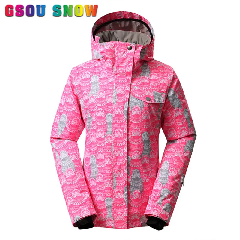 

Women Winter Outdoor Sports Thicken Thermal Chill-proof Waterproof Pink Ski Jacket Hot Sale Warm Coat 2016 New Arrival