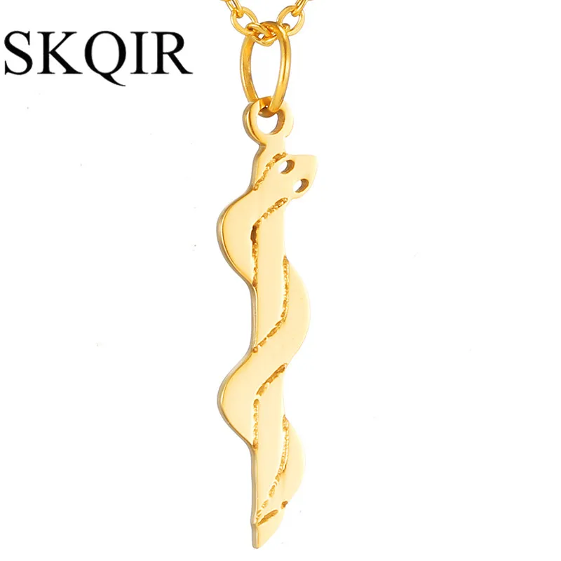 

Unique Design Snake Around The Scepter Pendant Symbol Of Medicine Choker Medical Profession Necklace Femme Nurse Collier Jewelry