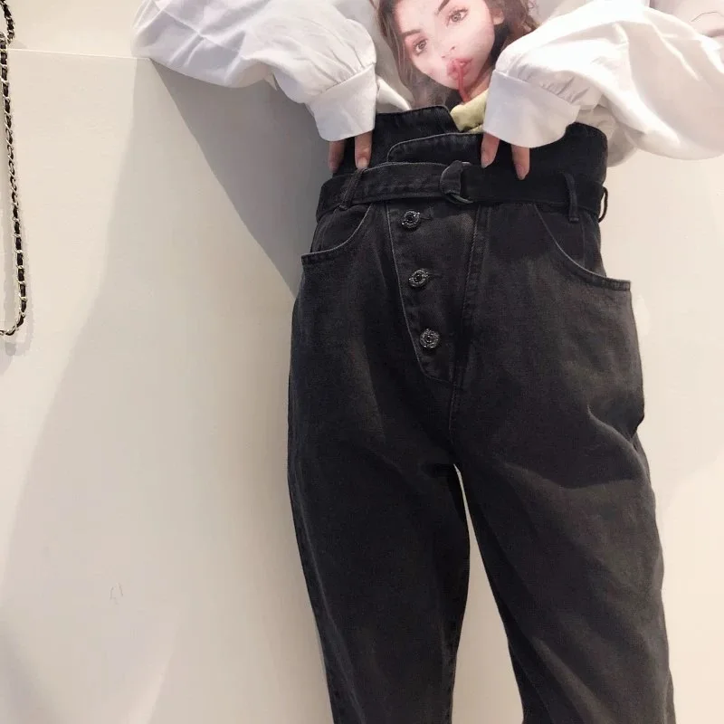 Hosen женские брюки herem 5xl большого размера свободные уличная одежда harajuku до