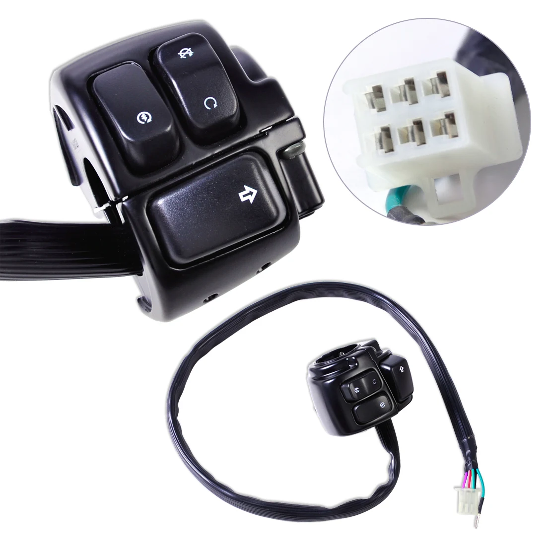 DWCX New Motorcycle 1" Handlebar Ignition Kill Switch Wiring Harness for Harley Davidson Softail Dyna