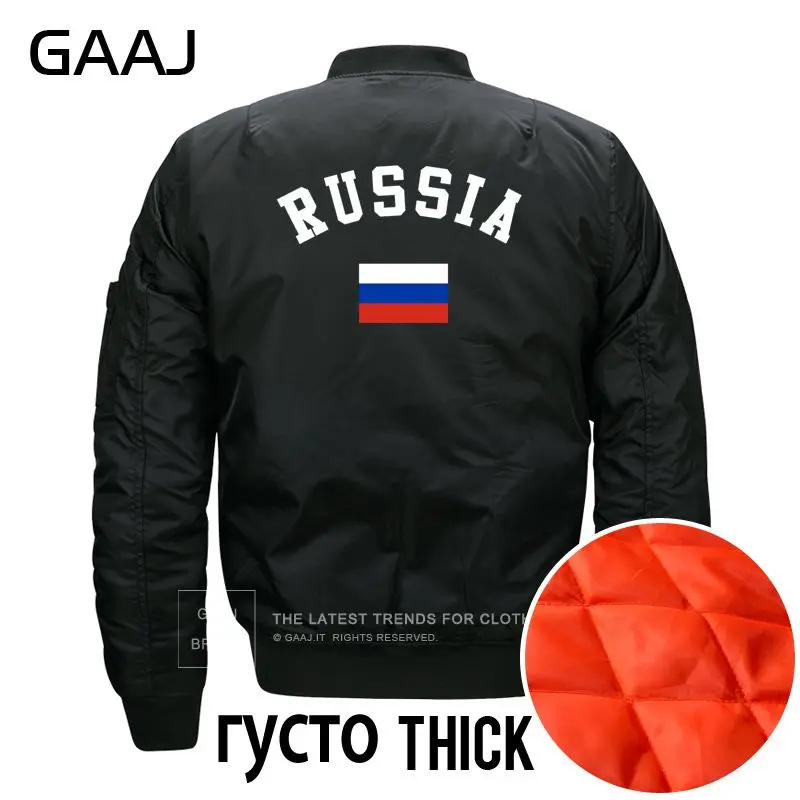 GAAJ русская куртка Россия мужская куртка с изображением флага ветровка флисовая 7XL 8XL теплая парка армейская осенняя куртка размера плюс Militar - Цвет: Thick Black