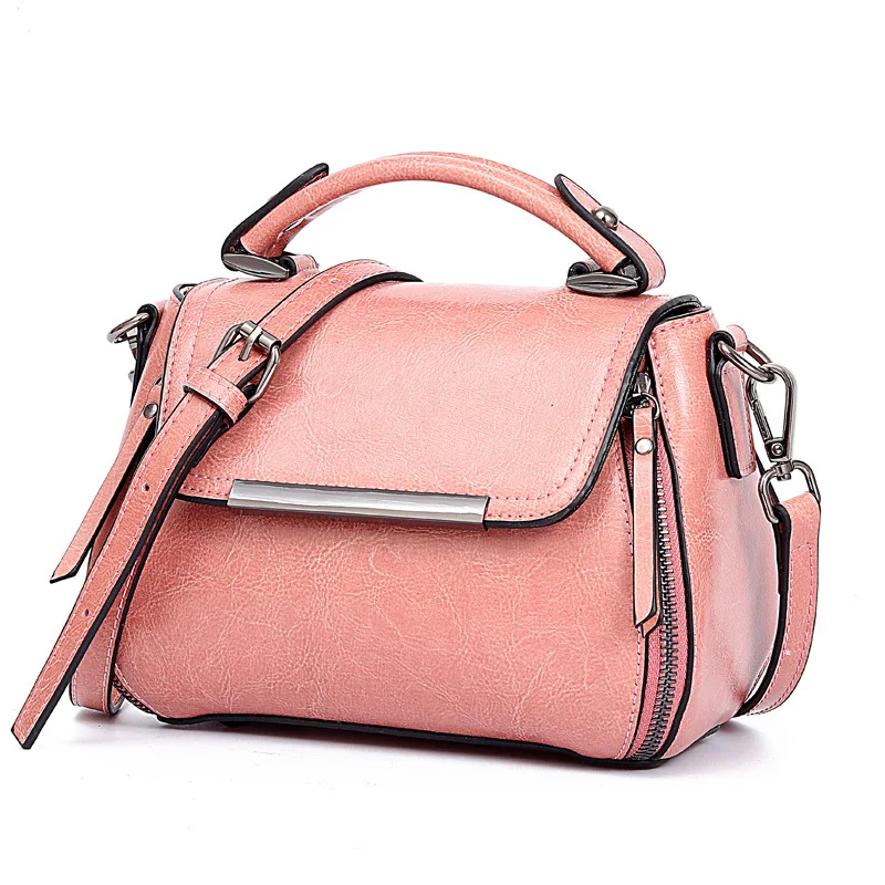 

Fall 2019 New Women's Retro Baitao Oil Wax Leather Lady's Handbag Fashion bags