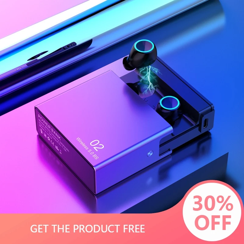 

BS02 Wireless Bluetooth Earphone Balanced Connection Wireless Earphone Buds With Charging Case Mic Stereo Headset Compatible