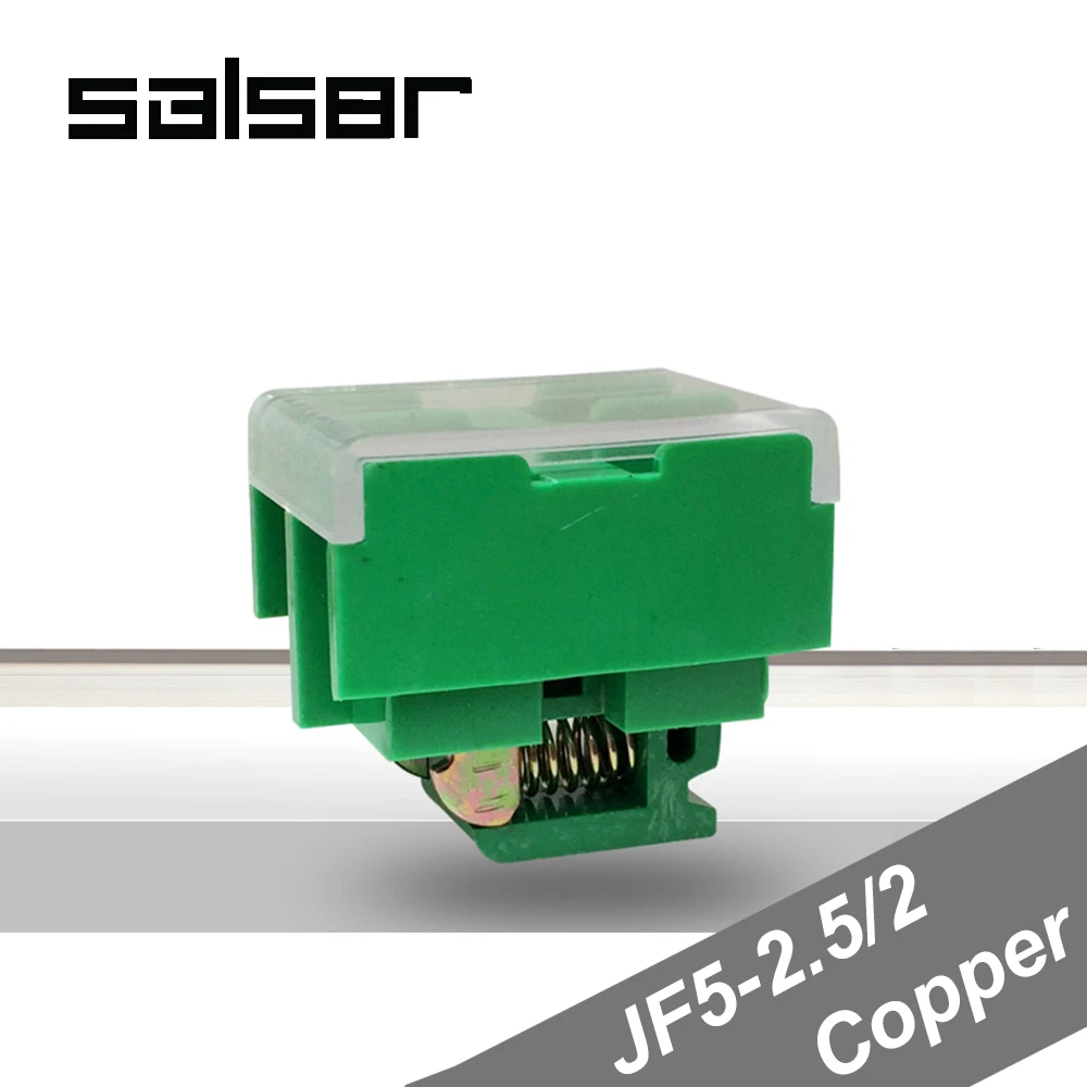 

(10PCS) JF5-2.5/2 Copper Terminal blocks 25A/2P 660V Universal DIN Rail Mounted 0.5-2.5mm2 Wire Dual Row connector